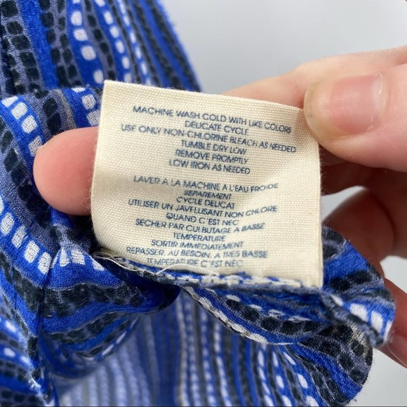 Anthro Edme & Esyllte Blue Flutter Sleeve Printed Top - Picture 3 of 5